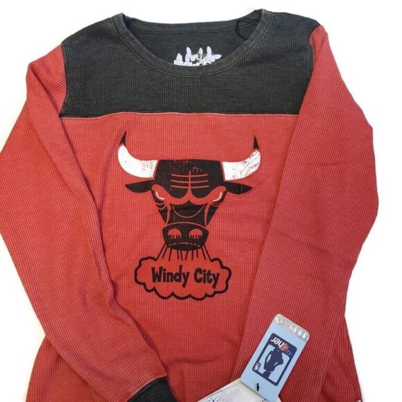 NBA Chicago Bulls Womens Size M Blindside Thermal Long Sleeve Top Touch Red - Picture 1 of 6
